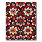 Burgundy Cream Floral Starburst Rug