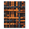 Orange Gray Geometric Grungy Lattice Rug