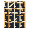 Geometric Champagne Chained Key Tile Rug
