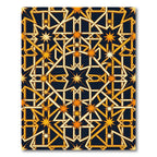 Golden Geometric Celestial Star Lattice Rug