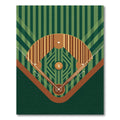 Geometric Green Baseball Field Art Rug