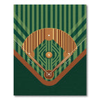 Geometric Green Baseball Field Art Rug
