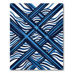 Abstract Geometric Navy Azure Wave Rug