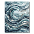 Deep Blue Watercolor Wave Art Rug