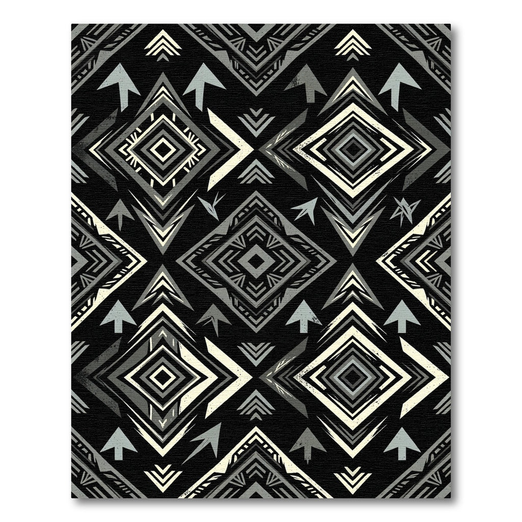 Monochromatic Geometric Arrow Diamond Rug
