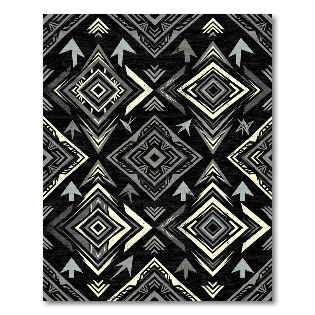 Monochromatic Geometric Arrow Diamond Rug