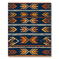 Earthy Navy Geometric Arrow Stripe Rug