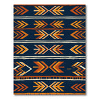 Earthy Navy Geometric Arrow Stripe Rug