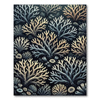 Marine Coral Branch Botanical Illustration Rug