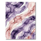 Ethereal Plum and Dusty Rose Abstract Wave Rug