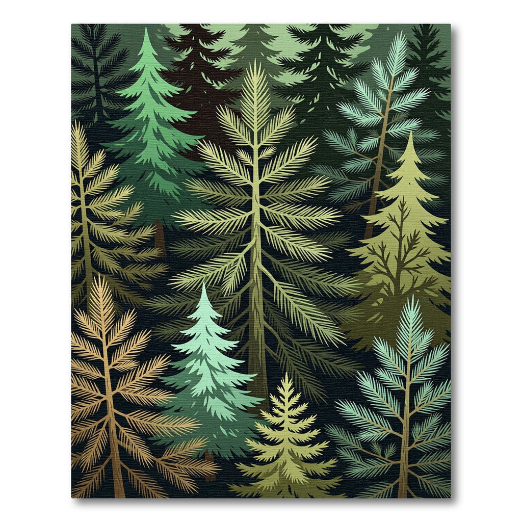 Evergreen Forest Needle Woodland Trees Rug