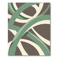 Modern Sage Cream Intertwining Abstract Curves Rug