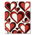 Bold Geometric Red Heart Mosaic Rug