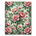 Elegant Pink Peony Botanical Art Rug