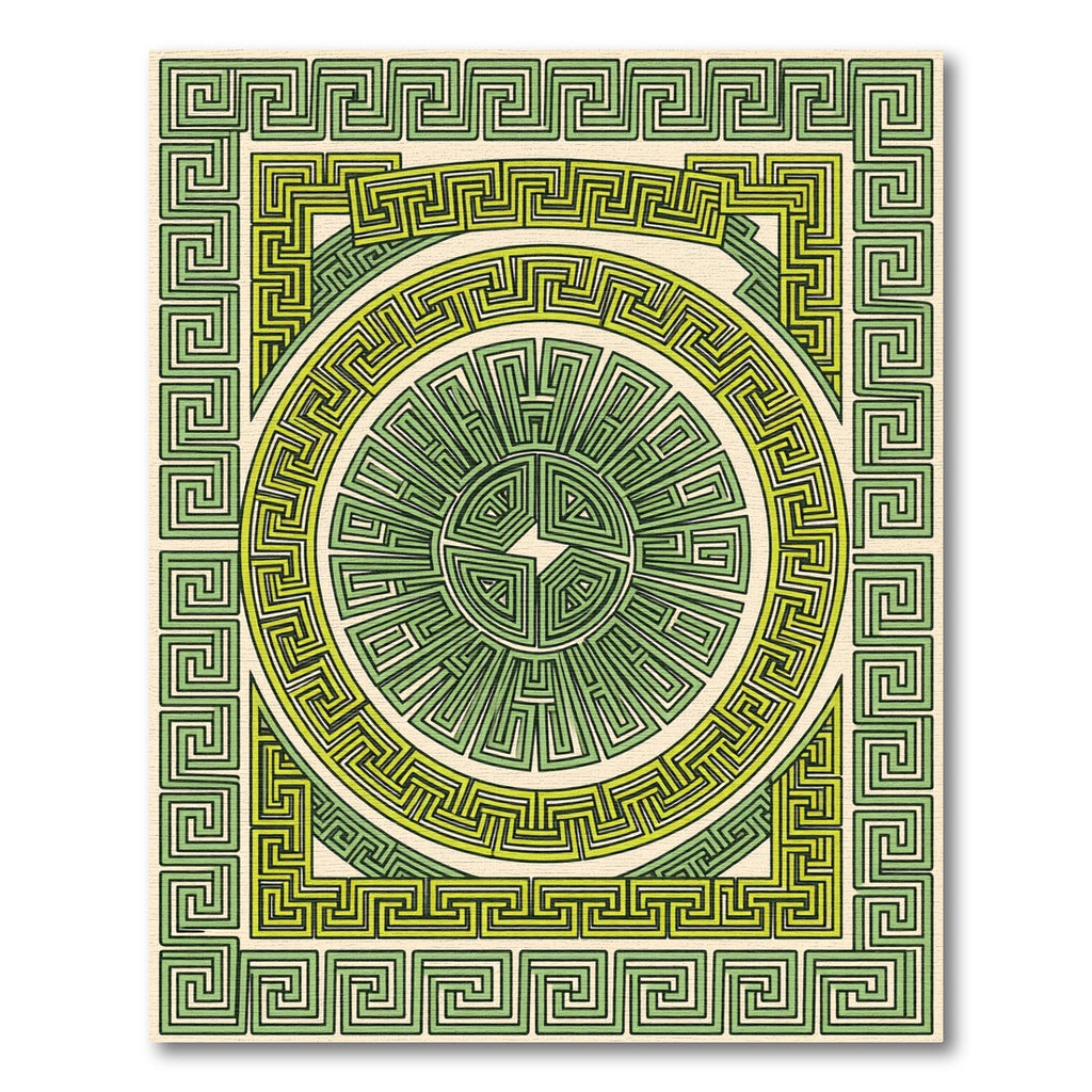 Green Golden Maze Geometric Rug