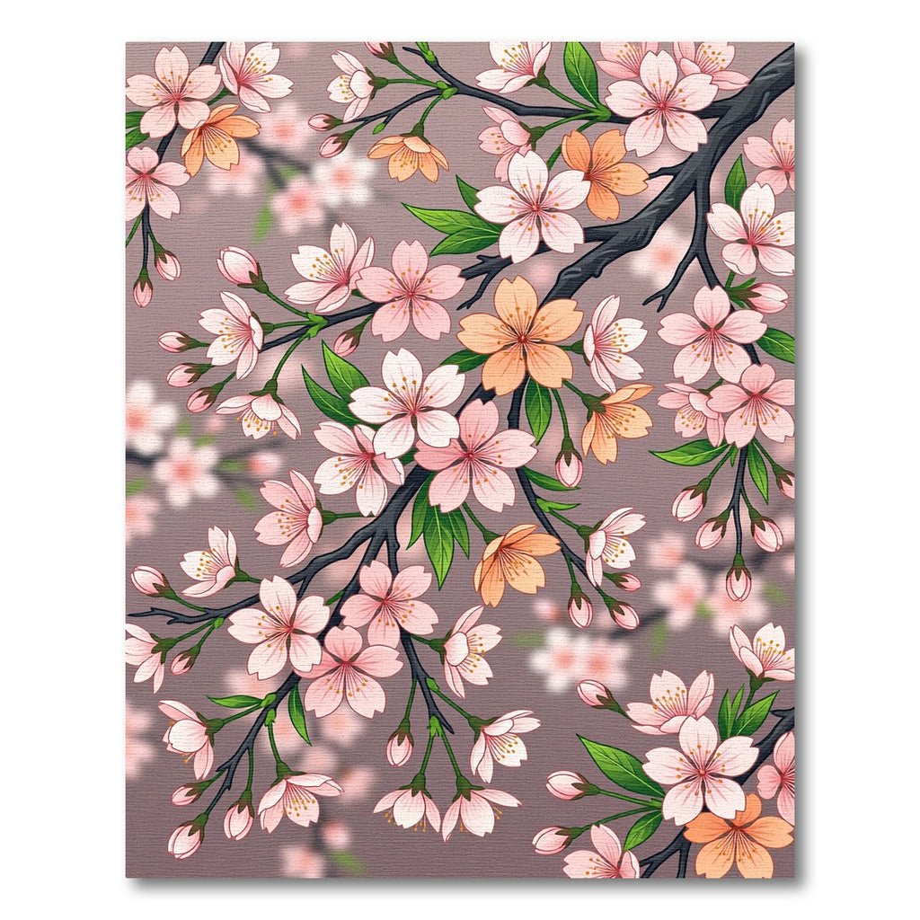 Pink Cherry Blossom Branch Accents Rug