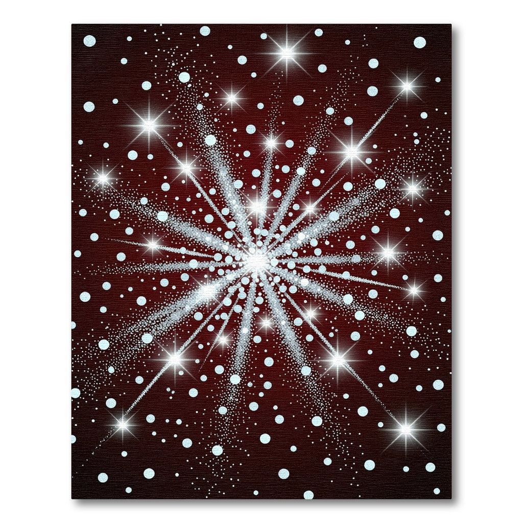 Crimson Starburst Dot Explosion Rug