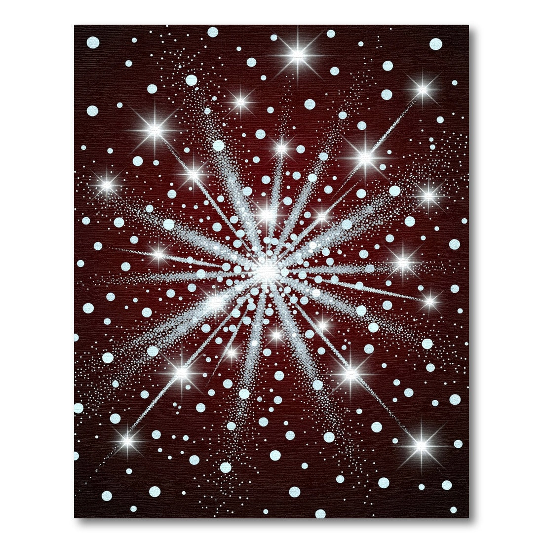 Crimson Starburst Dot Explosion Rug