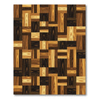 Rich Earthy Wood Paneled Parquet Rug