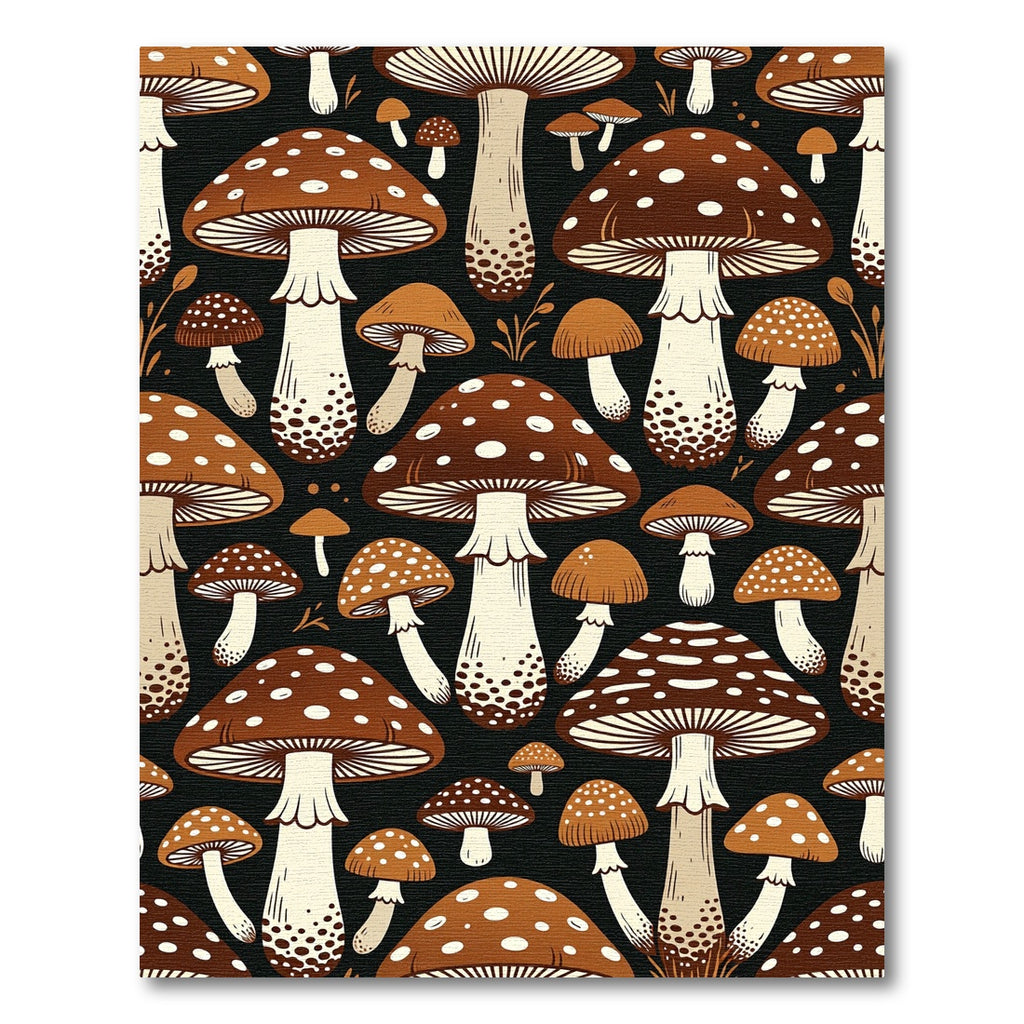 Whimsical Brown Speckled Forest Mushroom Rug