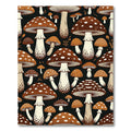 Whimsical Brown Speckled Forest Mushroom Rug
