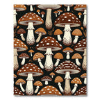 Whimsical Brown Speckled Forest Mushroom Rug