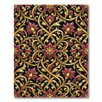 Royal Crimson Gold Floral Vine Rug