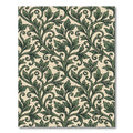 Elegant Sage Green Acanthus Vine Scroll Rug