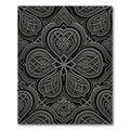Ornate Black Silver Interlocking Scrolls Rug
