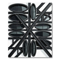 Geometric Charcoal Oval Intersecting Lines Rug