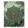 Forest Green Ornate Mandala Rug