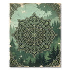 Forest Green Ornate Mandala Rug