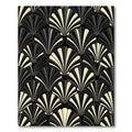 Black Gold Art Deco Shell Stripe Rug