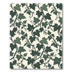 Dark Green Ivy Vine Cream Rug
