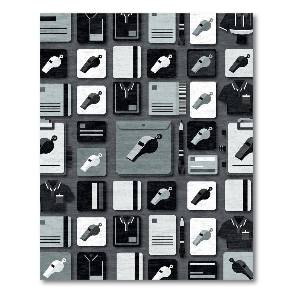 Modern Minimalist Monochrome Sports Whistle Grid Rug