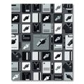 Modern Minimalist Monochrome Sports Whistle Grid Rug