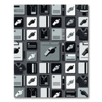 Modern Minimalist Monochrome Sports Whistle Grid Rug
