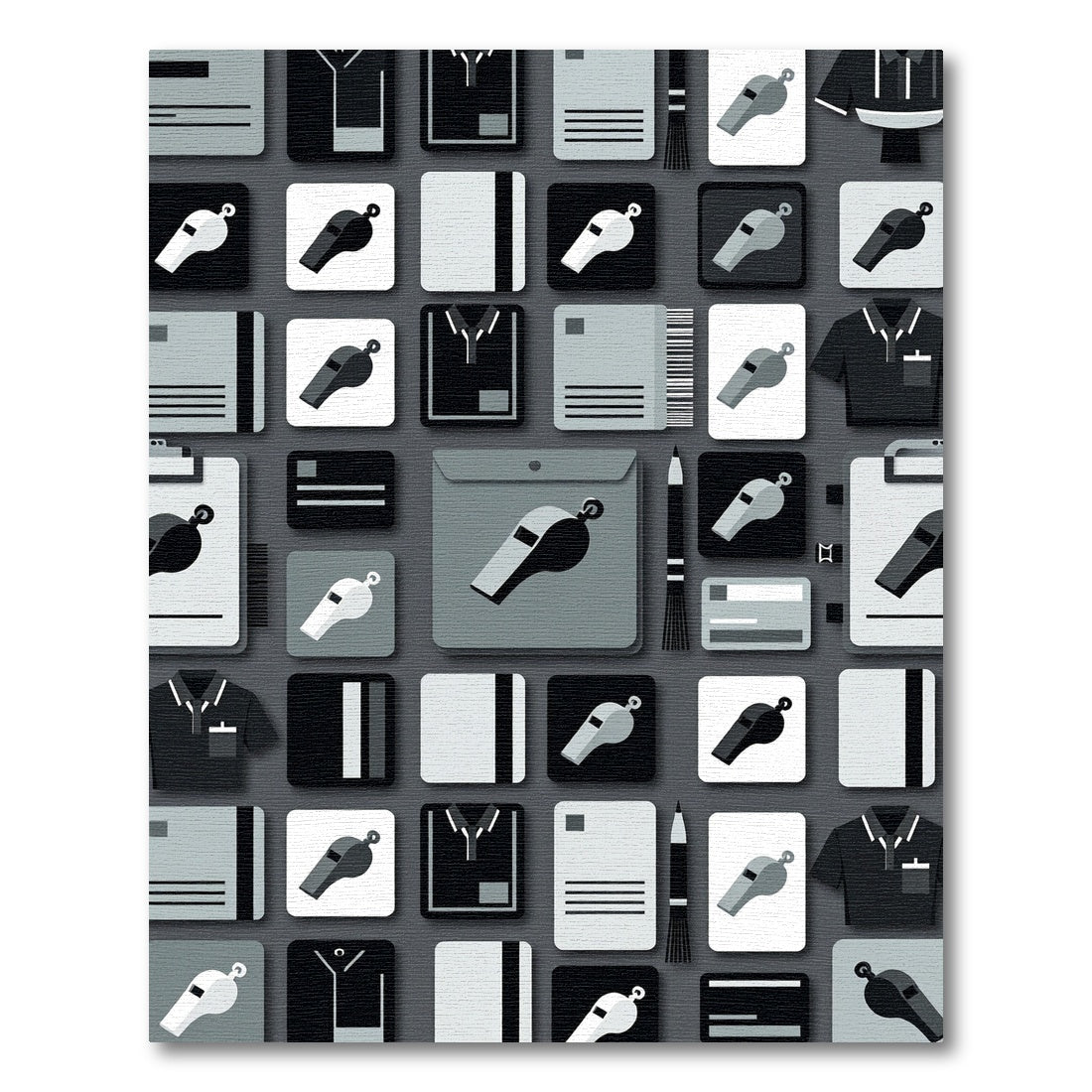 Modern Minimalist Monochrome Sports Whistle Grid Rug