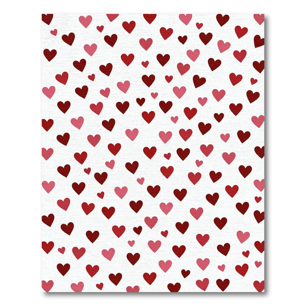 Scattered Red Pink Hearts Pattern Rug