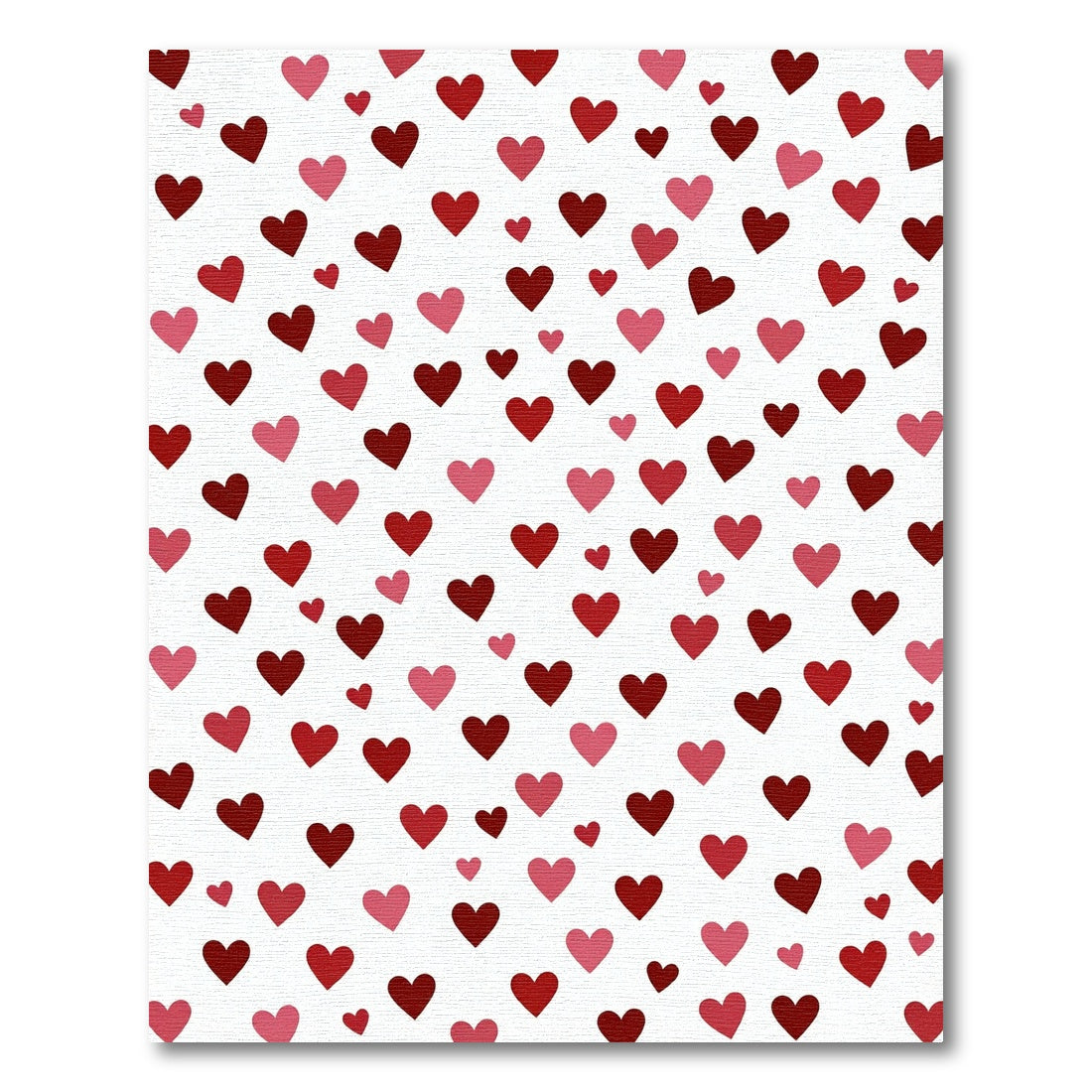 Scattered Red Pink Hearts Pattern Rug