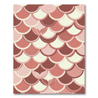 Blush Pink Scalloped Layered Fish Scale Rug