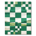 Emerald Checkerboard Landscape Scenic Rug