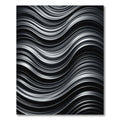 Sleek Black Silver Wave Flow Rug