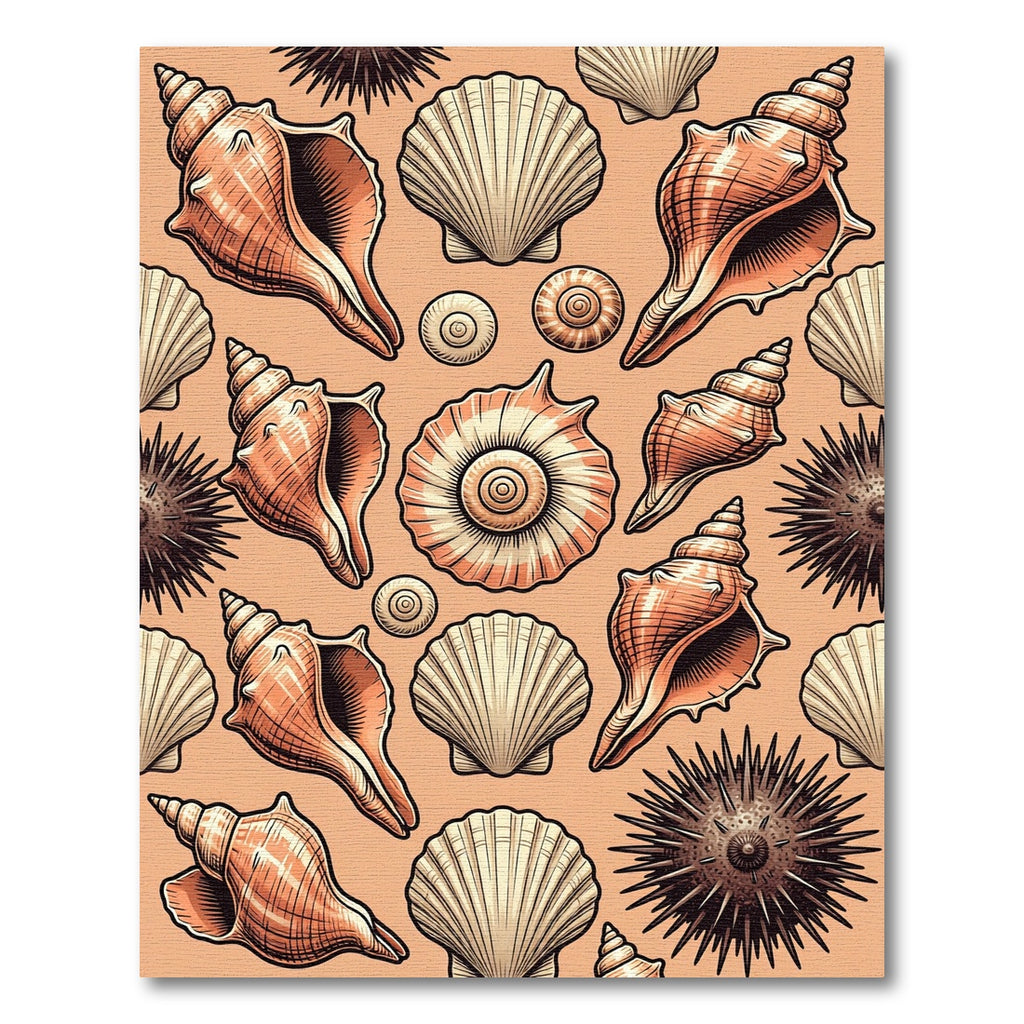 Coastal Seashell Beach Comber Earthy Accent Rug