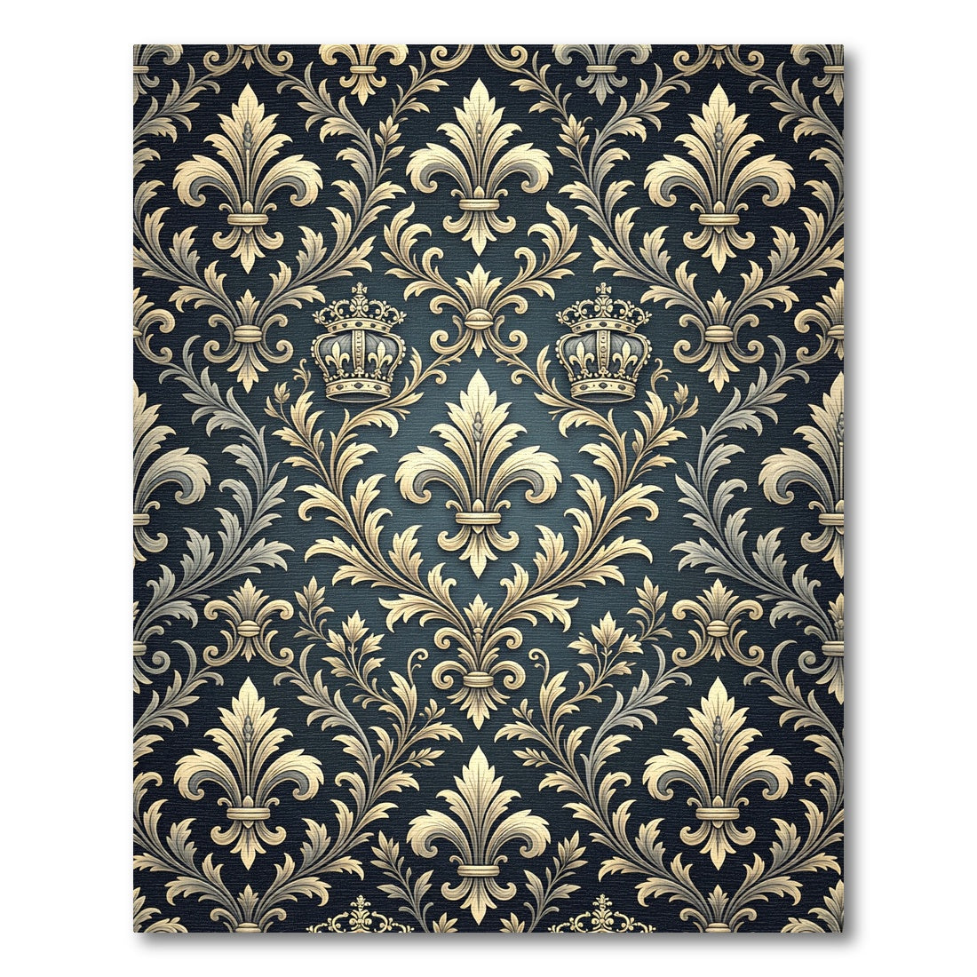 Elegant Gold Fleur De Lis Crown Rug