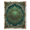 Emerald Green Ornate Medallion Rug
