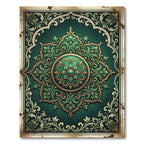 Emerald Green Ornate Medallion Rug