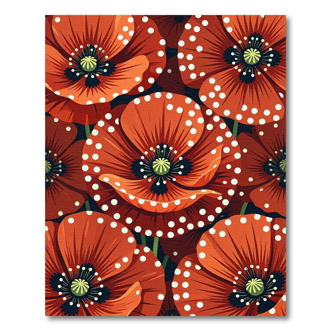 Bold Red Poppy Polka Dot Bloom Rug
