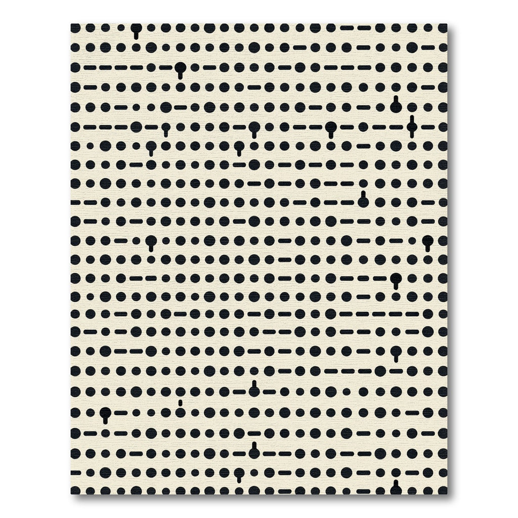 Minimalist Black Dot Dash Composition Rug