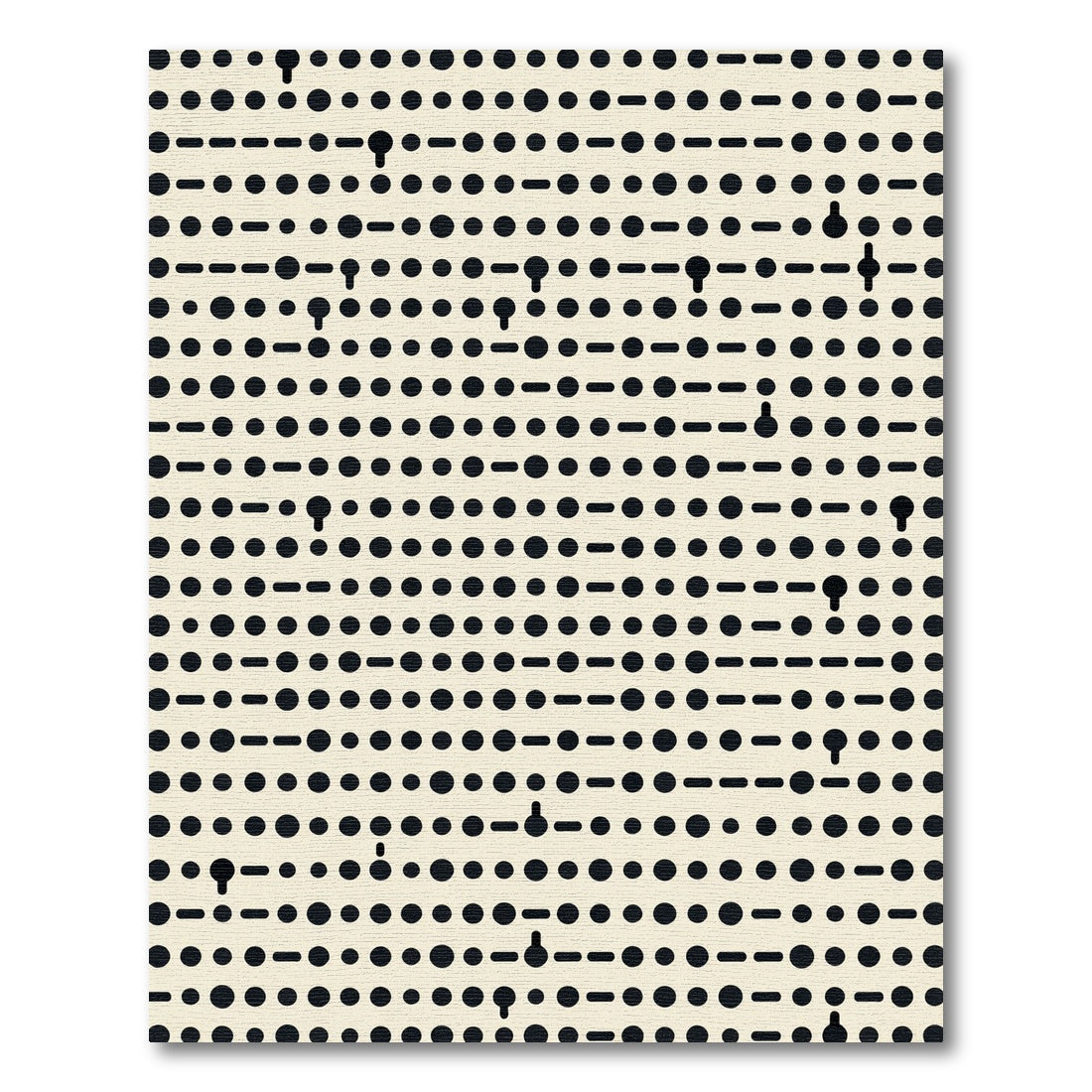 Minimalist Black Dot Dash Composition Rug